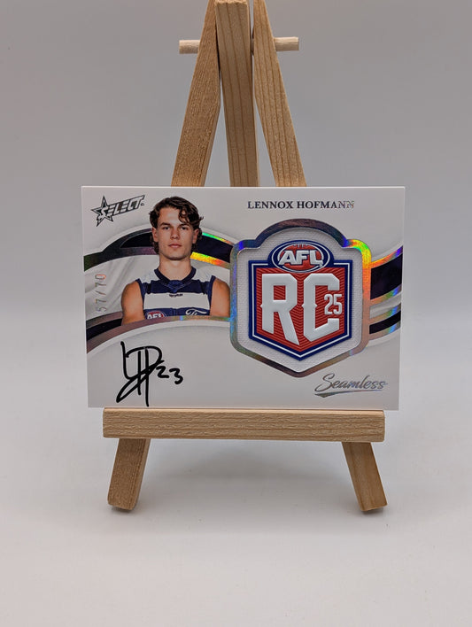Lennox Hofmann Rookie Badge Signature Seamless Select /70 AFL 2025 Geelong FRENLY BRICKS - Open 7 Days
