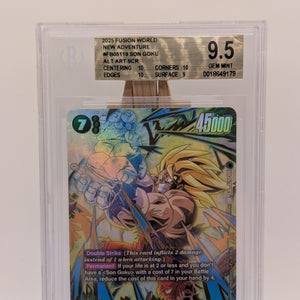 Son Goku FB05-119 SCR Alt Alternate Art DBS Fusion World New Adventure NM BGS 9.5 FRENLY BRICKS - Open 7 Days