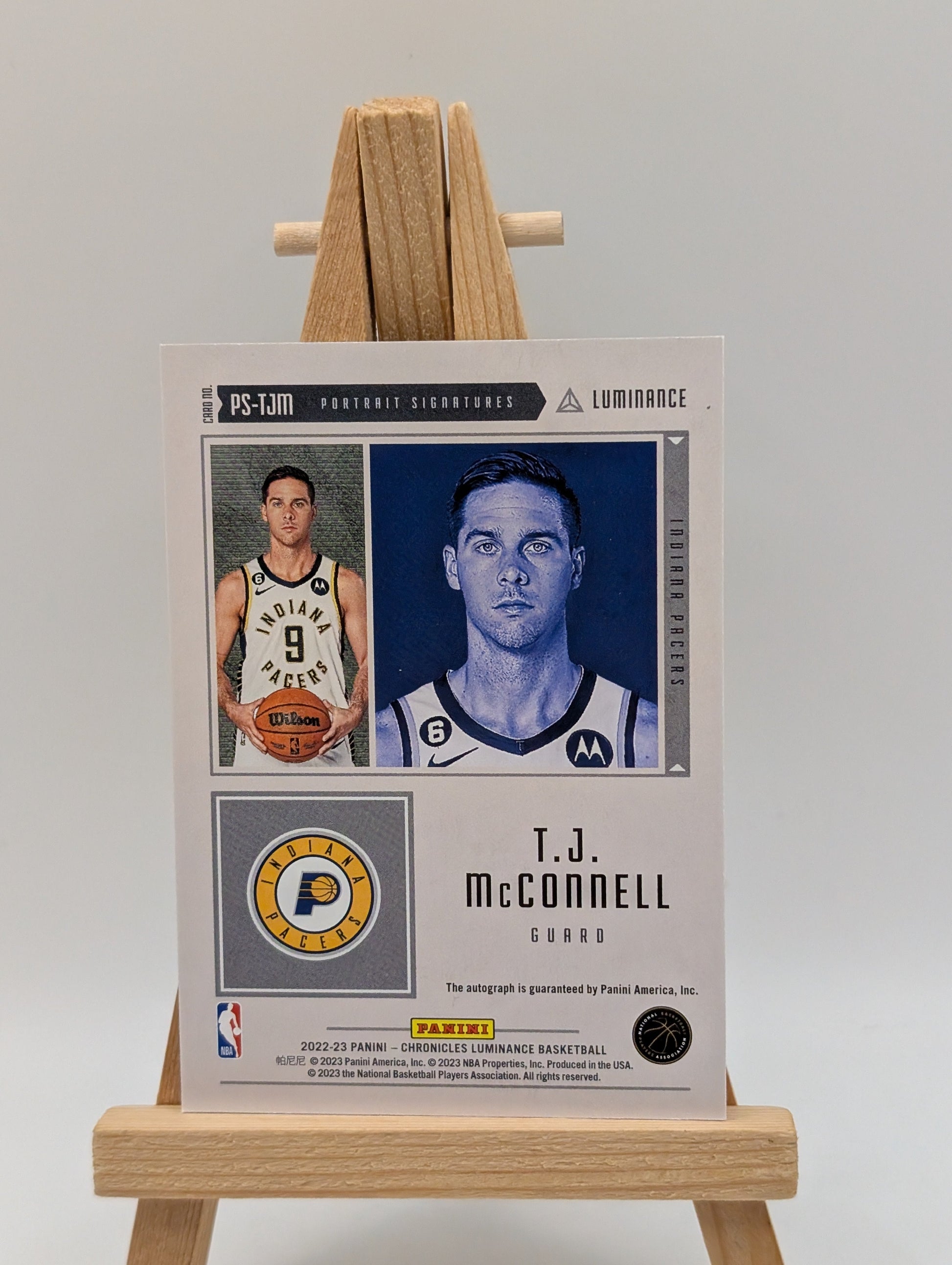 2022-23 Panini Chronicles Luminance TJ McConnell /25 Auto Portrait FRENLY BRICKS - Open 7 Days