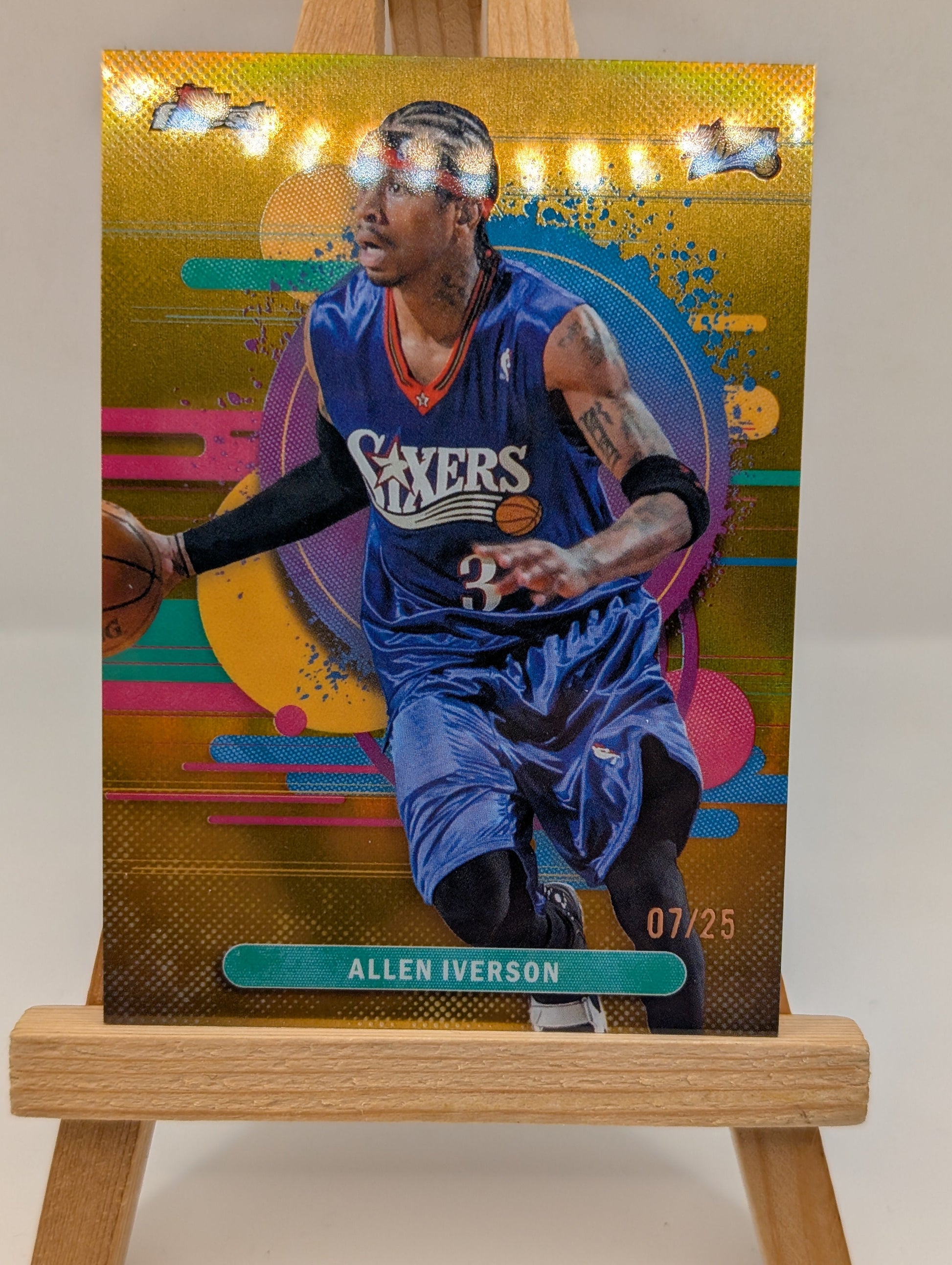 2025-26 Topps Finest Allen Iverson #191 Uncommon Gold Refractor /25 FRENLY BRICKS - Open 7 Days