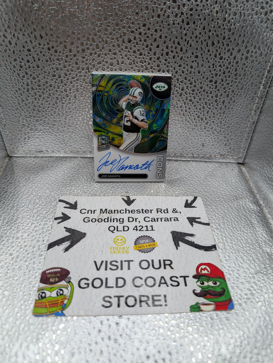 JOE NAMATH 2023 Panini Spectra NFL Football ON CARD AUTO #/8 ICONS Signature FRENLY BRICKS - Open 7 Days