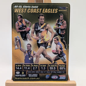 2007 AFL Teamcoach Trading Card GOLD Best & Fairest BF15 Chris Judd FRENLY BRICKS - Open 7 Days