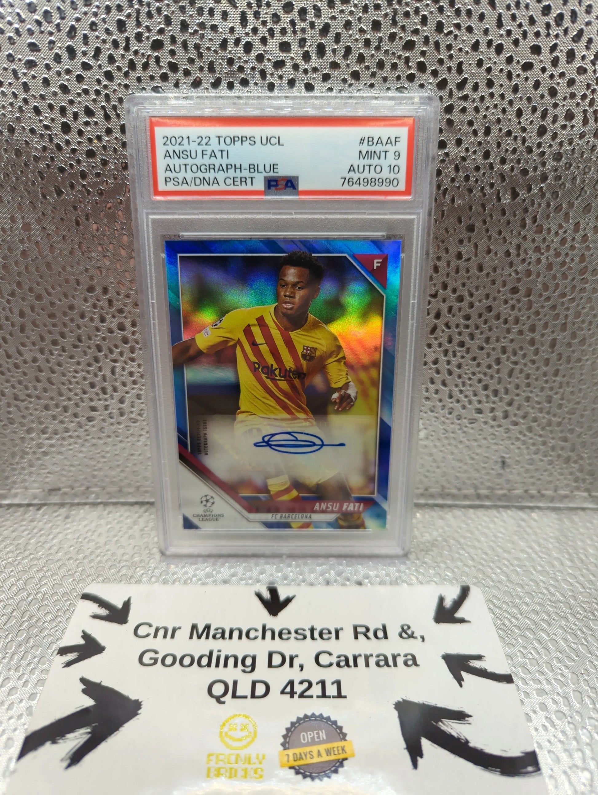 2021-22 Topps UCL - Ansu Fati AUTOGRAPH /99 PSA 9 auto 10 FRENLY BRICKS - Open 7 Days