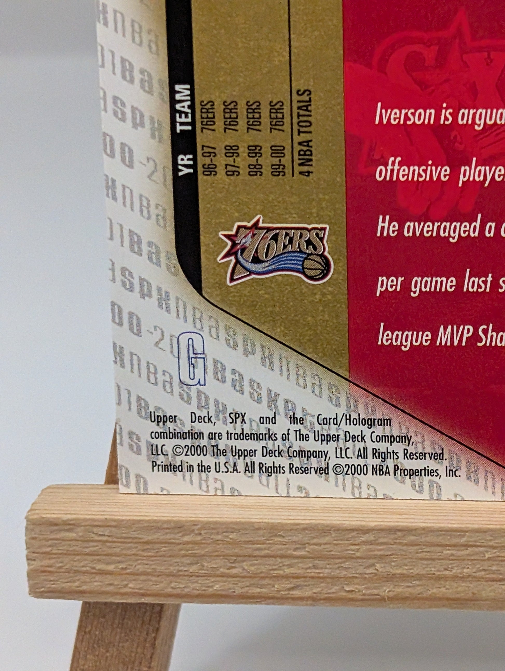 Allen Iverson [Spectrum] #3 2000 Spx /25 NBA FRENLY BRICKS - Open 7 Days