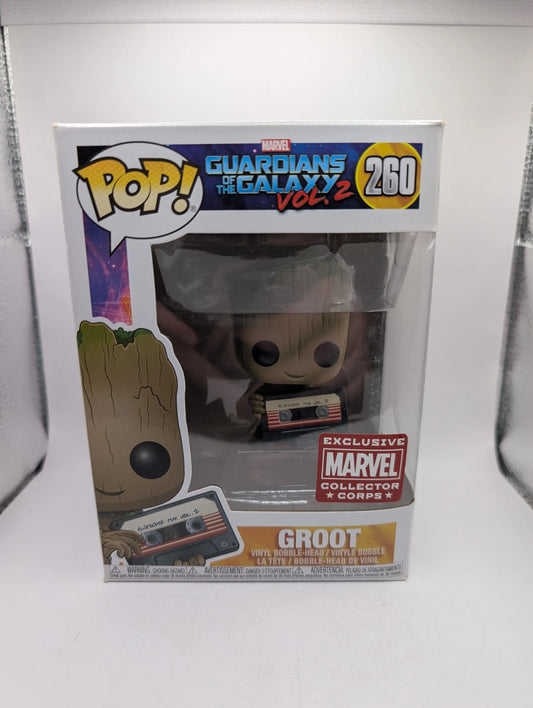 Funko Pop! Groot w/Mix Tape #260 - Marvel Collector Corps Exclusive FRENLY BRICKS - Open 7 Days