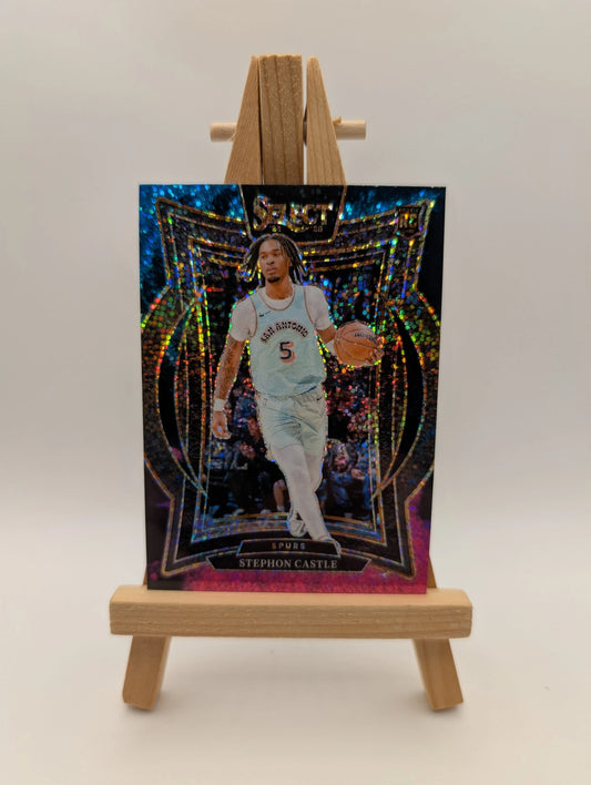 2024-25 Panini Select Concourse Stephon Castle #72 Cosmic Prizm (RC) Spurs FRENLY BRICKS - Open 7 Days