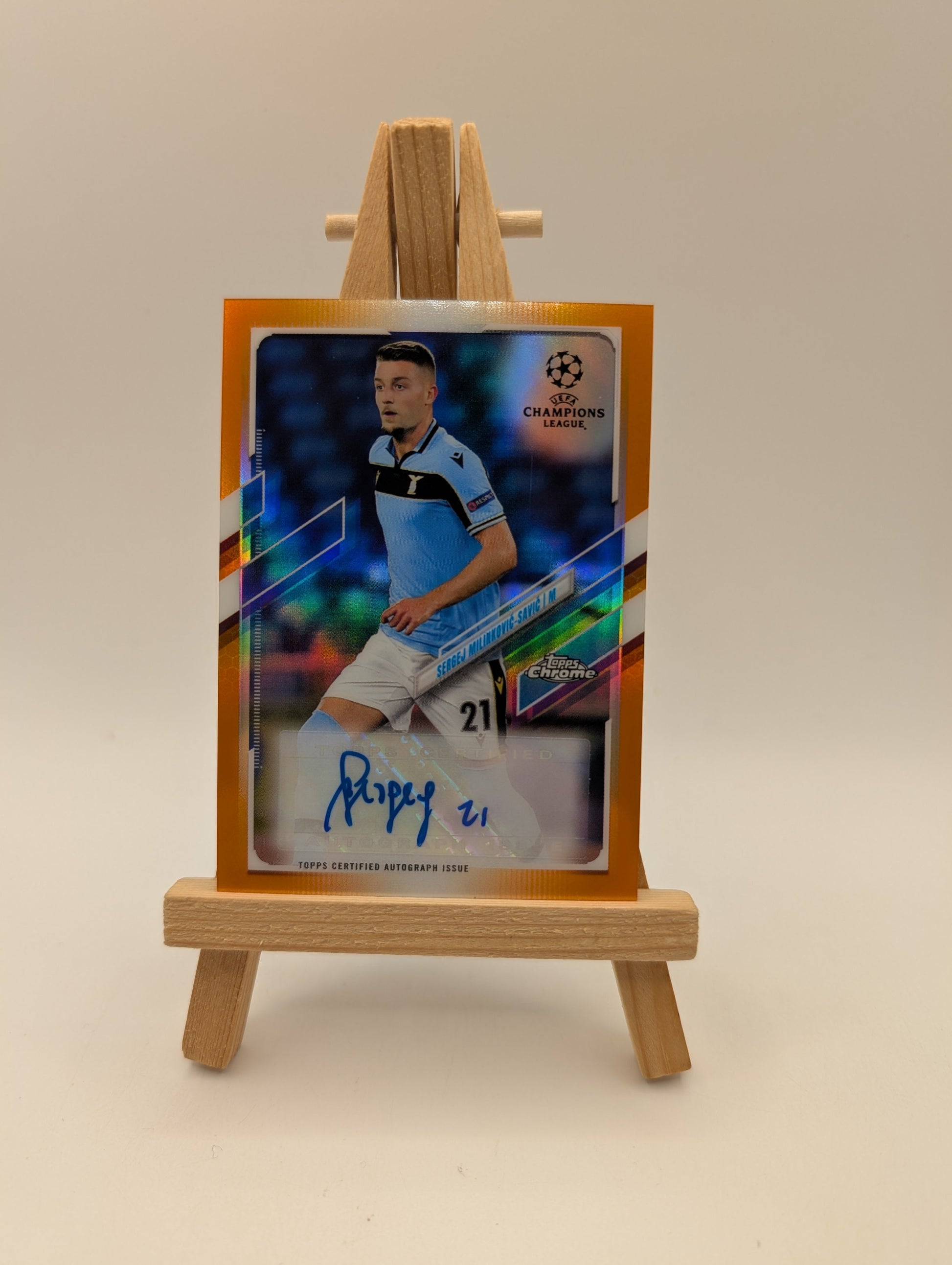 2020 Topps Chrome UCL Orange Refractor /25 Sergej Milinkovic-Savic Auto FRENLY BRICKS - Open 7 Days