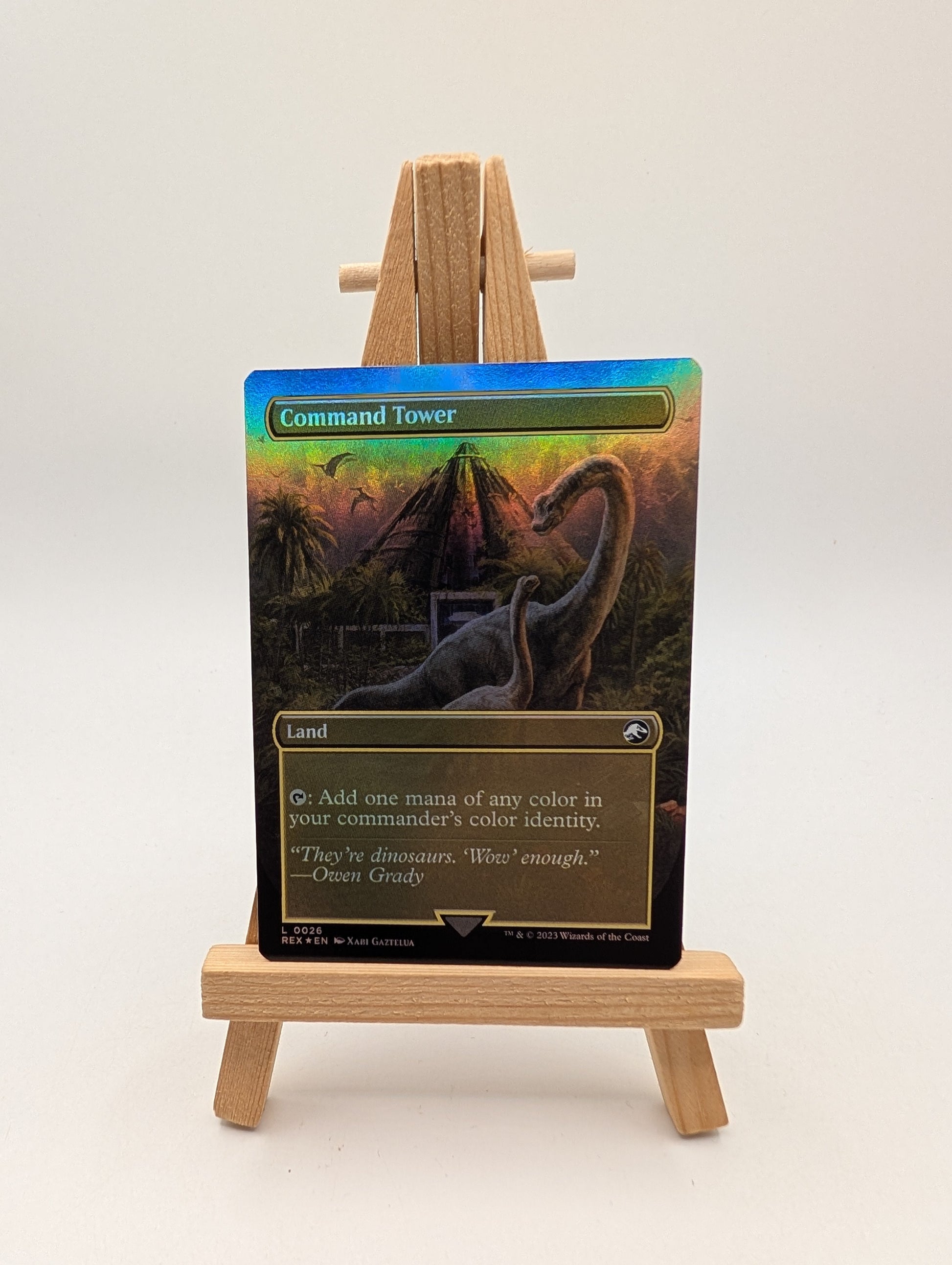 MTG Command Tower BORDERLESS FOIL Jurassic World Collection 0026 NM FRENLY BRICKS - Open 7 Days