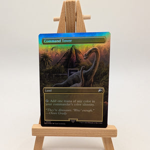 MTG Command Tower BORDERLESS FOIL Jurassic World Collection 0026 NM FRENLY BRICKS - Open 7 Days