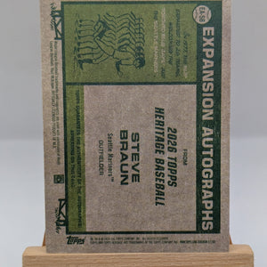 2026 Topps Heritage Expansion Autographs Steve Braun Seattle Mariners Auto SSP FRENLY BRICKS - Open 7 Days