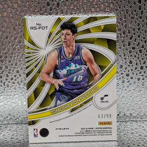 2022-23 Panini Spectra Simone Fontecchio Rookie Auto /99 Silver Prizm Radient FRENLY BRICKS - Open 7 Days