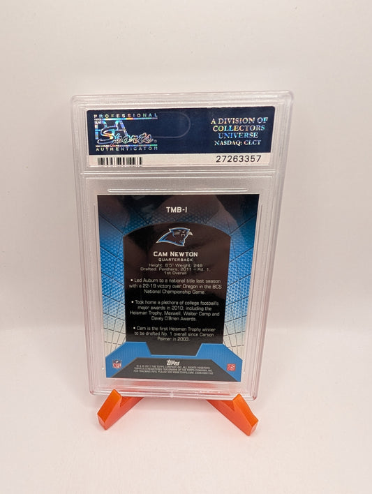 2011 TOPPS ROOKIE REFRACTORS #TMB-1 CAM NEWTON ROOKIE RC PSA 9 FRENLY BRICKS - Open 7 Days