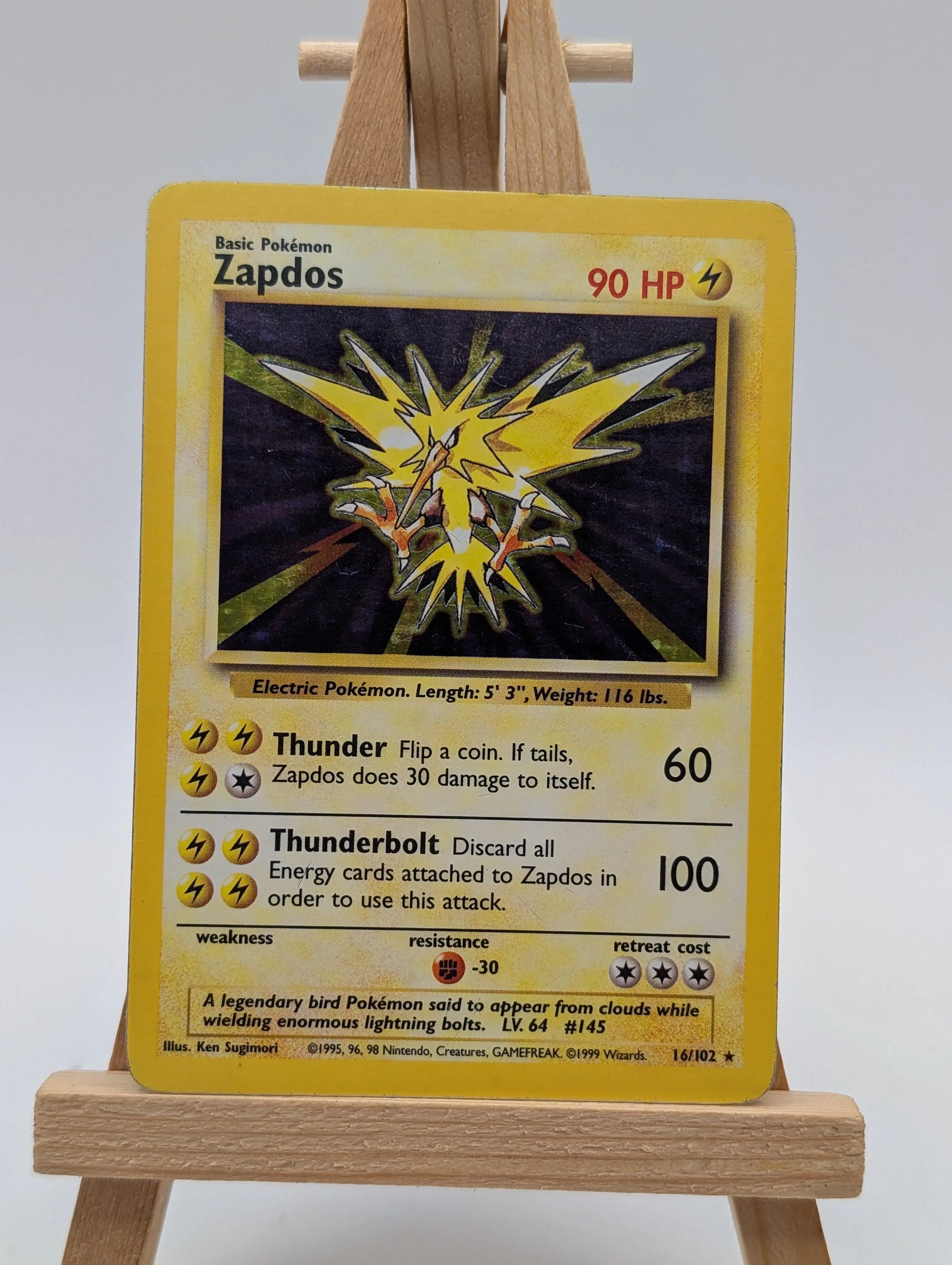 Pokémon TCG Zapdos Base Set 16/102 Holo Unlimited Holo Rare FRENLY BRICKS - Open 7 Days