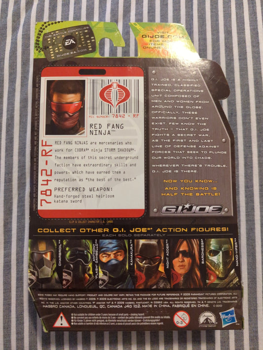 MOC G.I. Joe Rise of Cobra, Red Fang Ninja, Mint On Card 2009 d140 FRENLY BRICKS - Open 7 Days