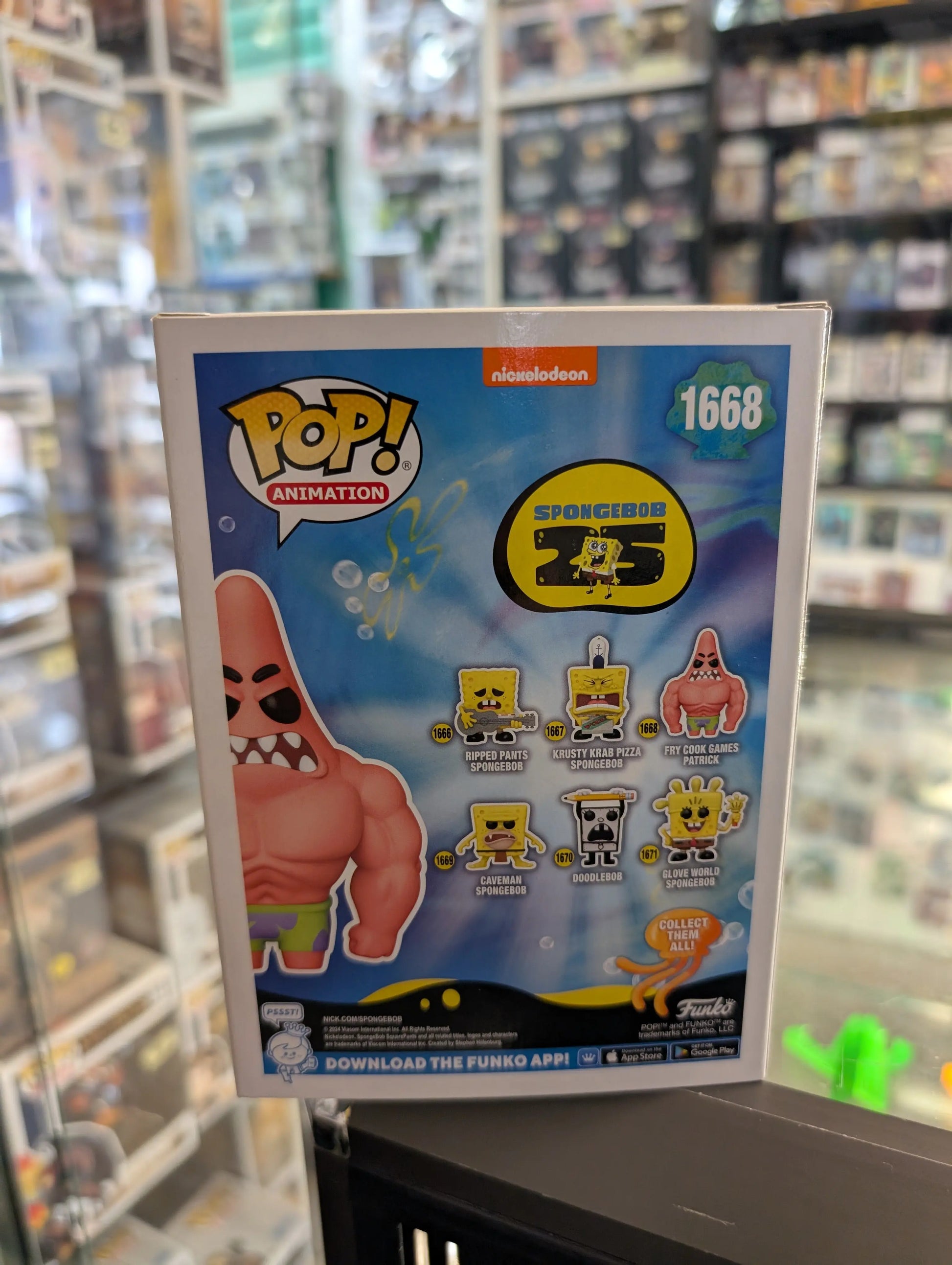 Funko POP! Animation: Spongebob Squarepants - Fry Cook Games Patrick #1668 FRENLY BRICKS - Open 7 Days