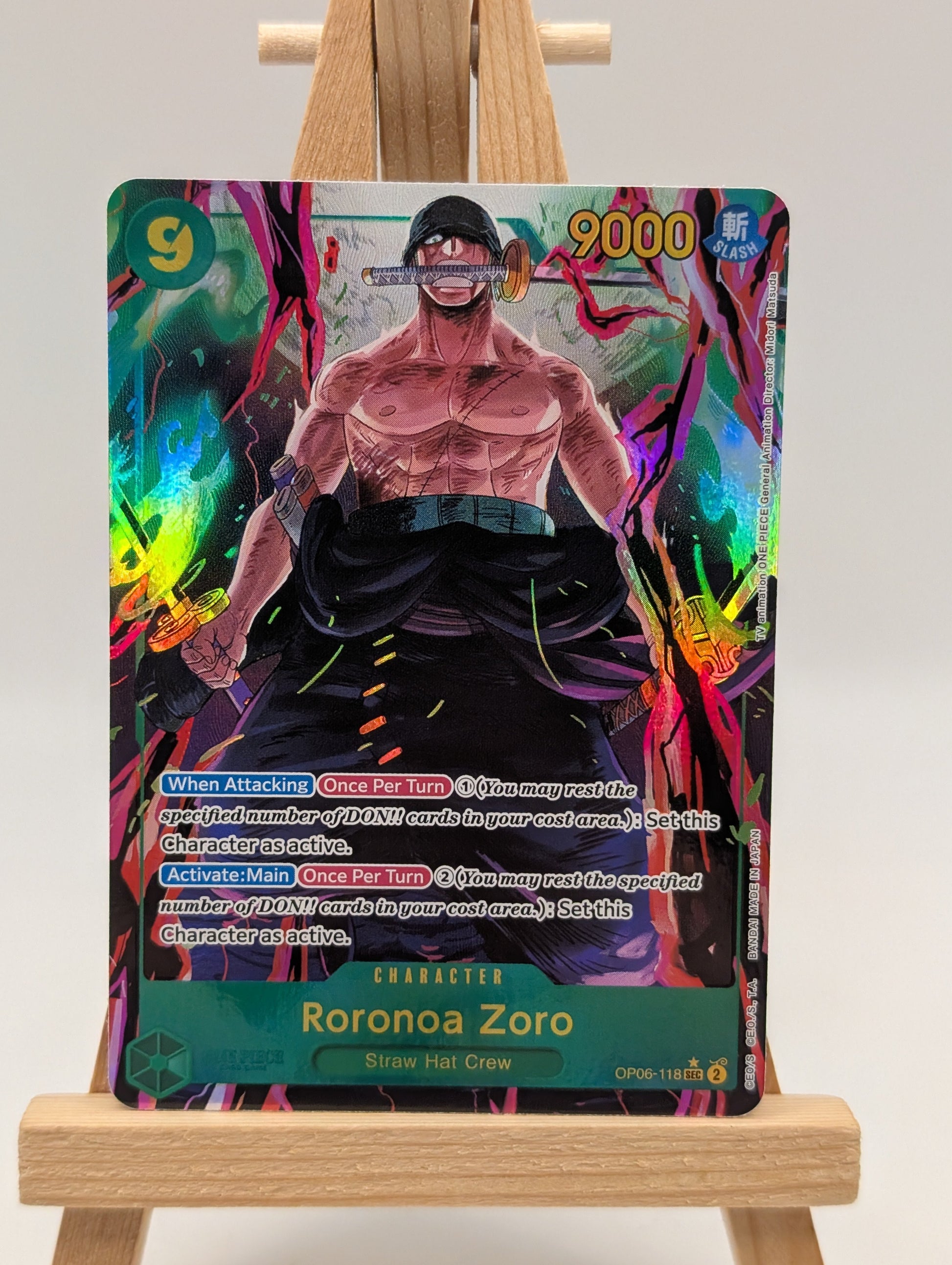 One Piece Wings of the Captain Roronoa Zoro OP06-118 Secret Rare SEC Alt Art FRENLY BRICKS - Open 7 Days