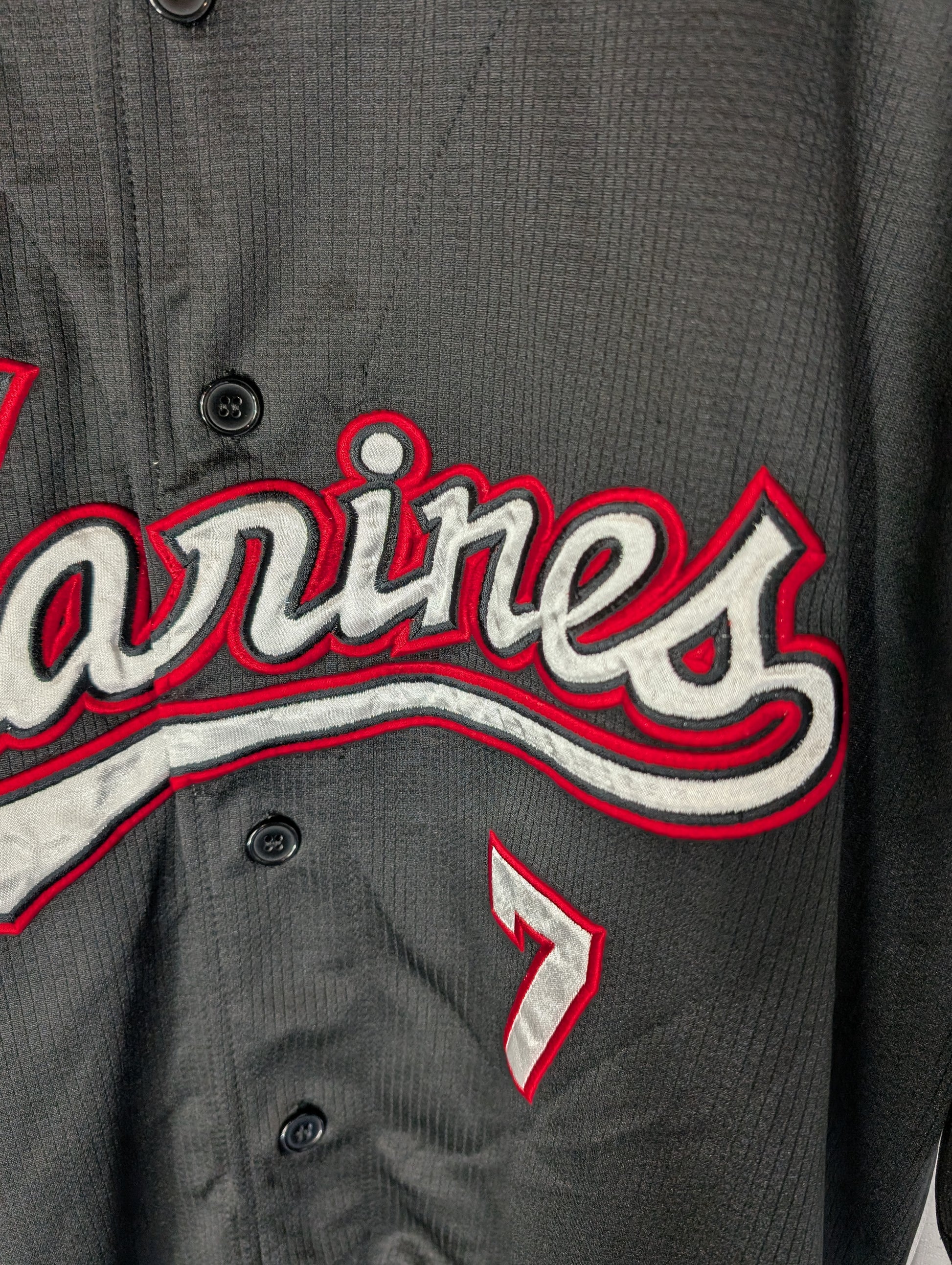 Nippon Baseball Chiba Lotte Marines Away Black/Red 2014-2016 XL Jersey