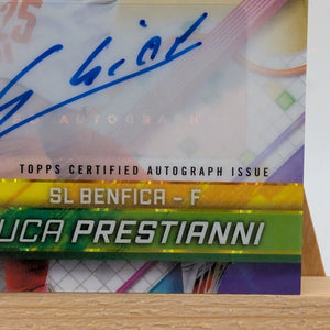 /50 Gianluca Prestianni 2024/25 Topps Finest UEFA Soccer RC Gold Ref. Auto FRENLY BRICKS - Open 7 Days