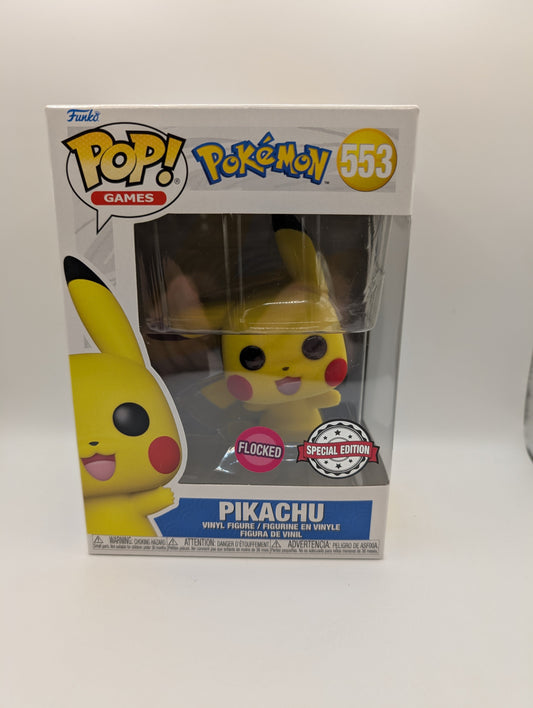 Pikachu (Flocked) #553 Pokemon Special Edition Funko Pop Vinyl FRENLY BRICKS - Open 7 Days