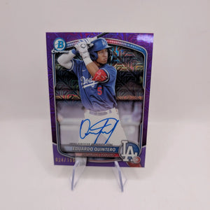 2025 Bowman Chrome Eduardo Quintero Purple Mojo Auto /199 Dodgers FRENLY BRICKS - Open 7 Days