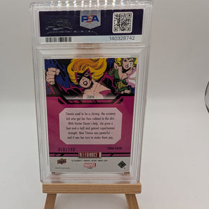 Titania 2023 UD Marvel Secret Wars 1984 Yellow Crackle Alpha /149 Card #37 PSA 100 FRENLY BRICKS - Open 7 Days