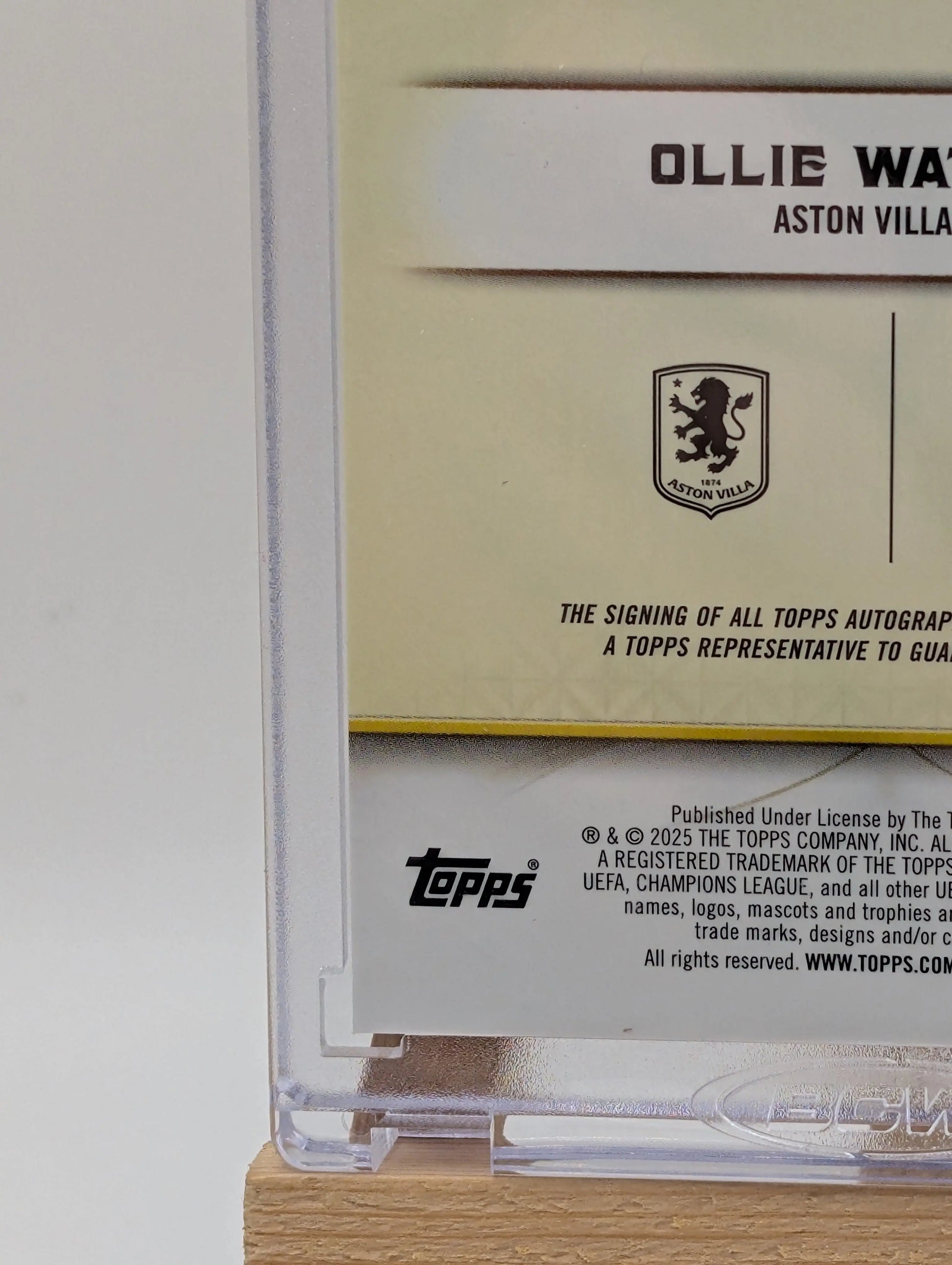 2025 Topps Reverence UCC UEFA ASTON VILLA OLLIE WATKINS Sealed Auto /75 FRENLY BRICKS - Open 7 Days