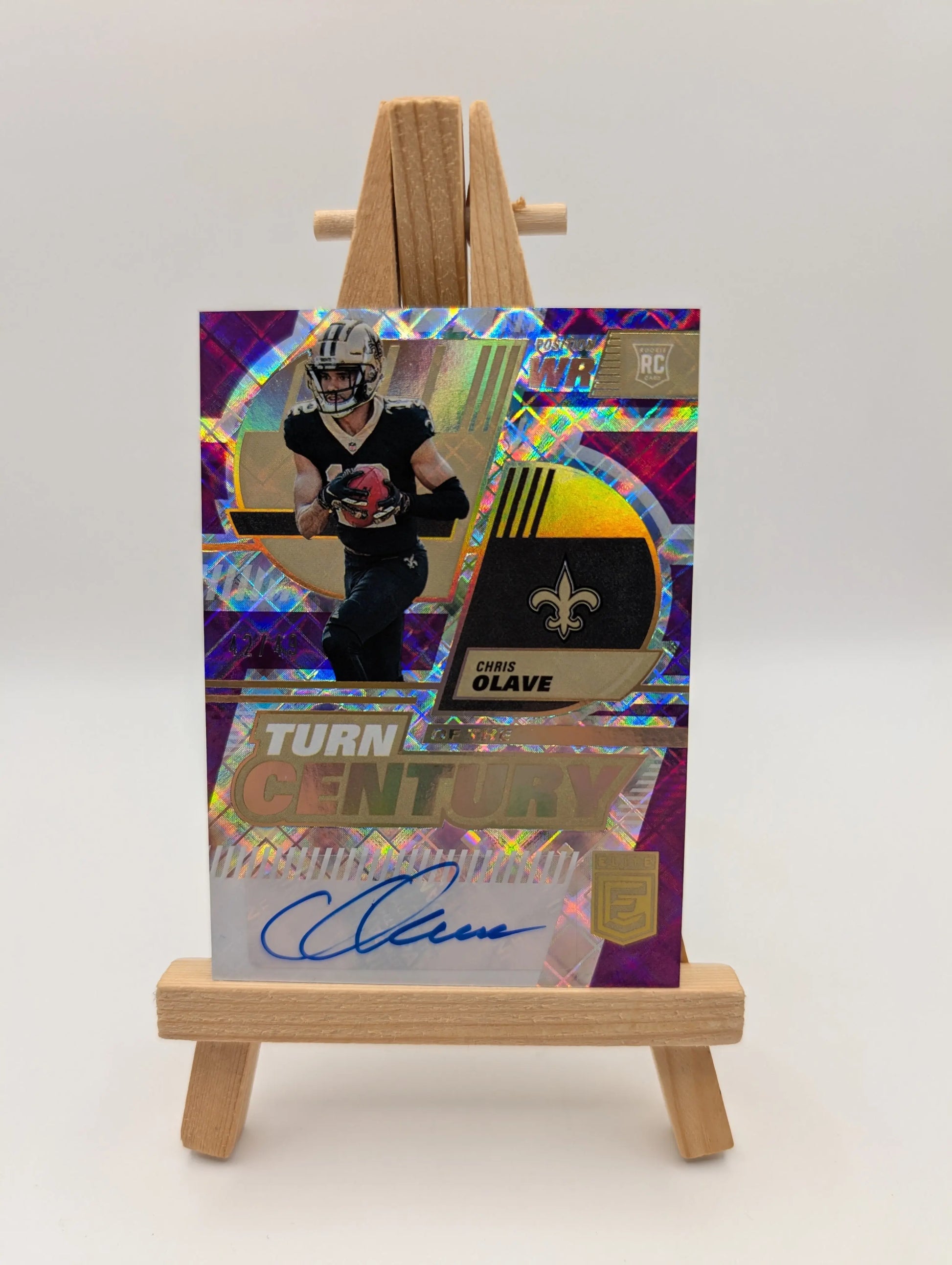 2022 DONRUSS ELITE CHRIS OLAVE ROOKIE TURN OF THE CENTURY AUTO SP /49-SAINT WR FRENLY BRICKS - Open 7 Days