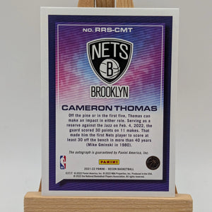 2021-22 Panini Recon Rookie Recon Signatures Cameron Thomas #RRS-CMT Auto cg5 FRENLY BRICKS - Open 7 Days