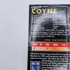 Mark Coyne Gold Signature Card #294/1000 Numbered NSW RL FRENLY BRICKS - Open 7 Days