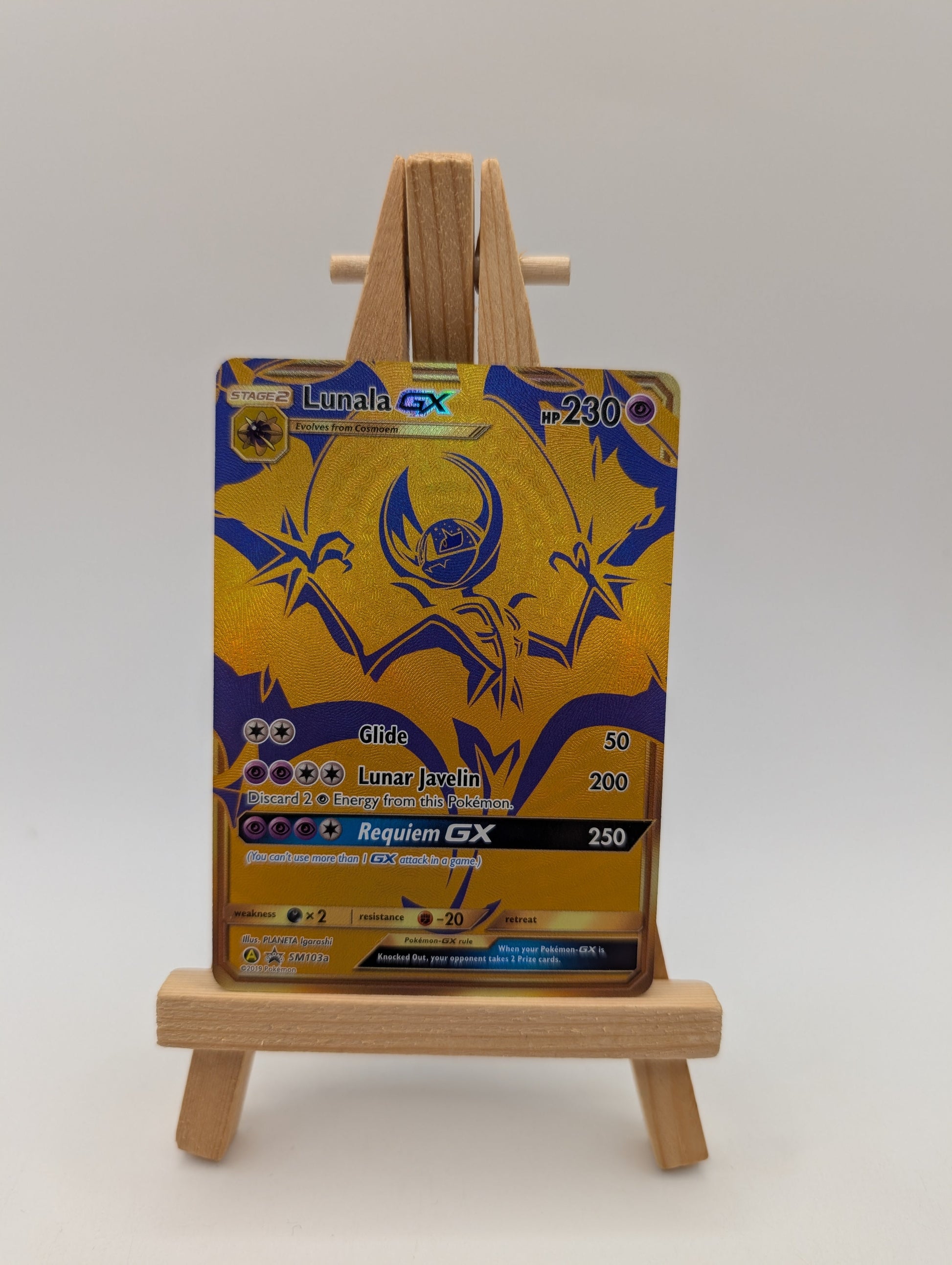 Lunala GX Sun and Moon Promo SM103a Gold Promo Rare Pokemon Card FRENLY BRICKS - Open 7 Days