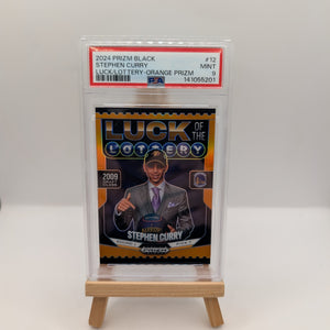 2024-25 Panini Prizm Black Stephen Curry Luck Of The Lottery Orange /49 BGS PSA 9 FRENLY BRICKS - Open 7 Days