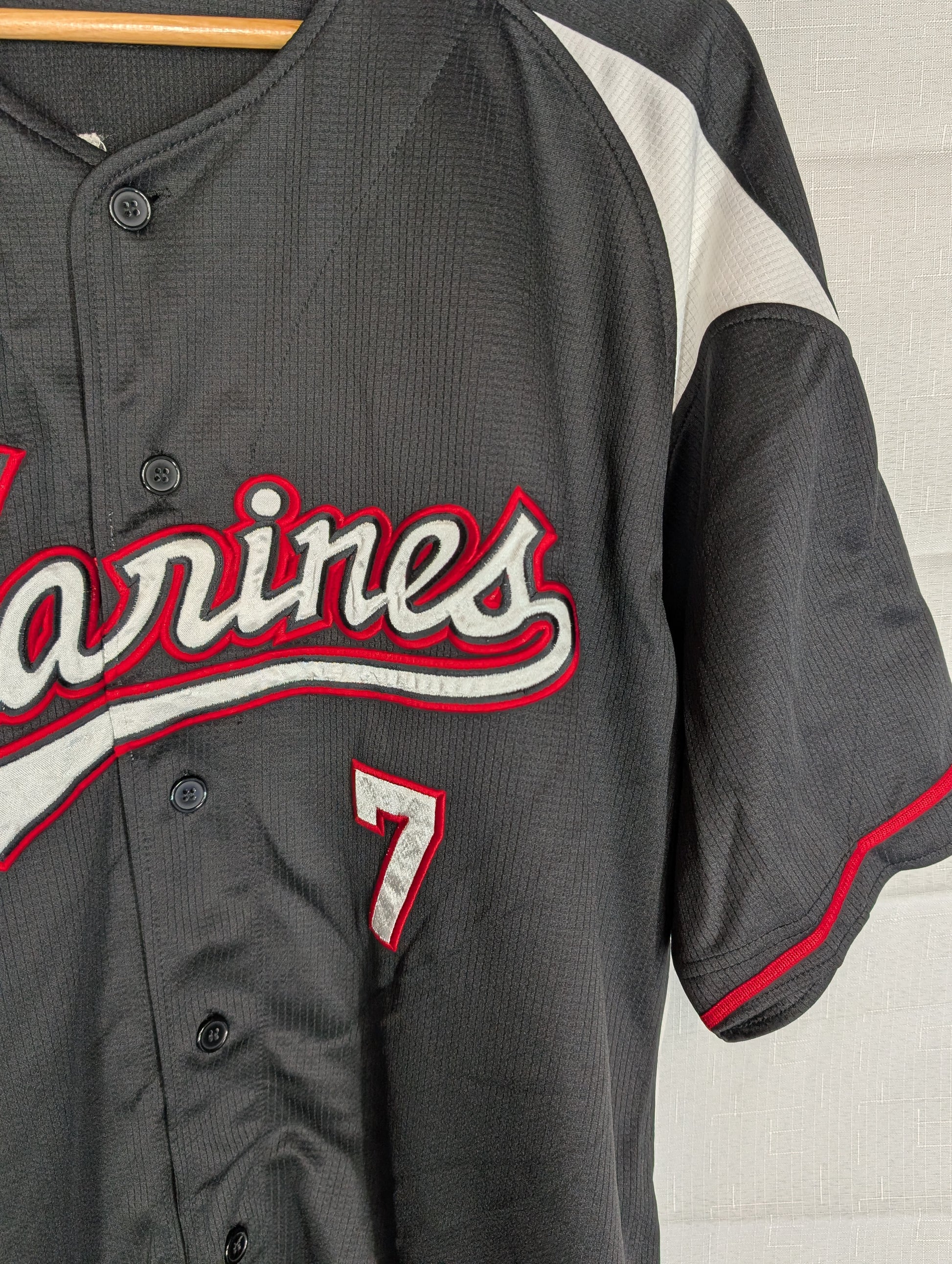 Nippon Baseball Chiba Lotte Marines Away Black/Red 2014-2016 XL Jersey