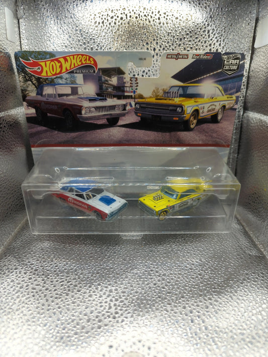 Hotwheels Premium 2 Pack 1963 Plymouth Belvedere N 1965 Dodge Cornet. New FRENLY BRICKS - Open 7 Days