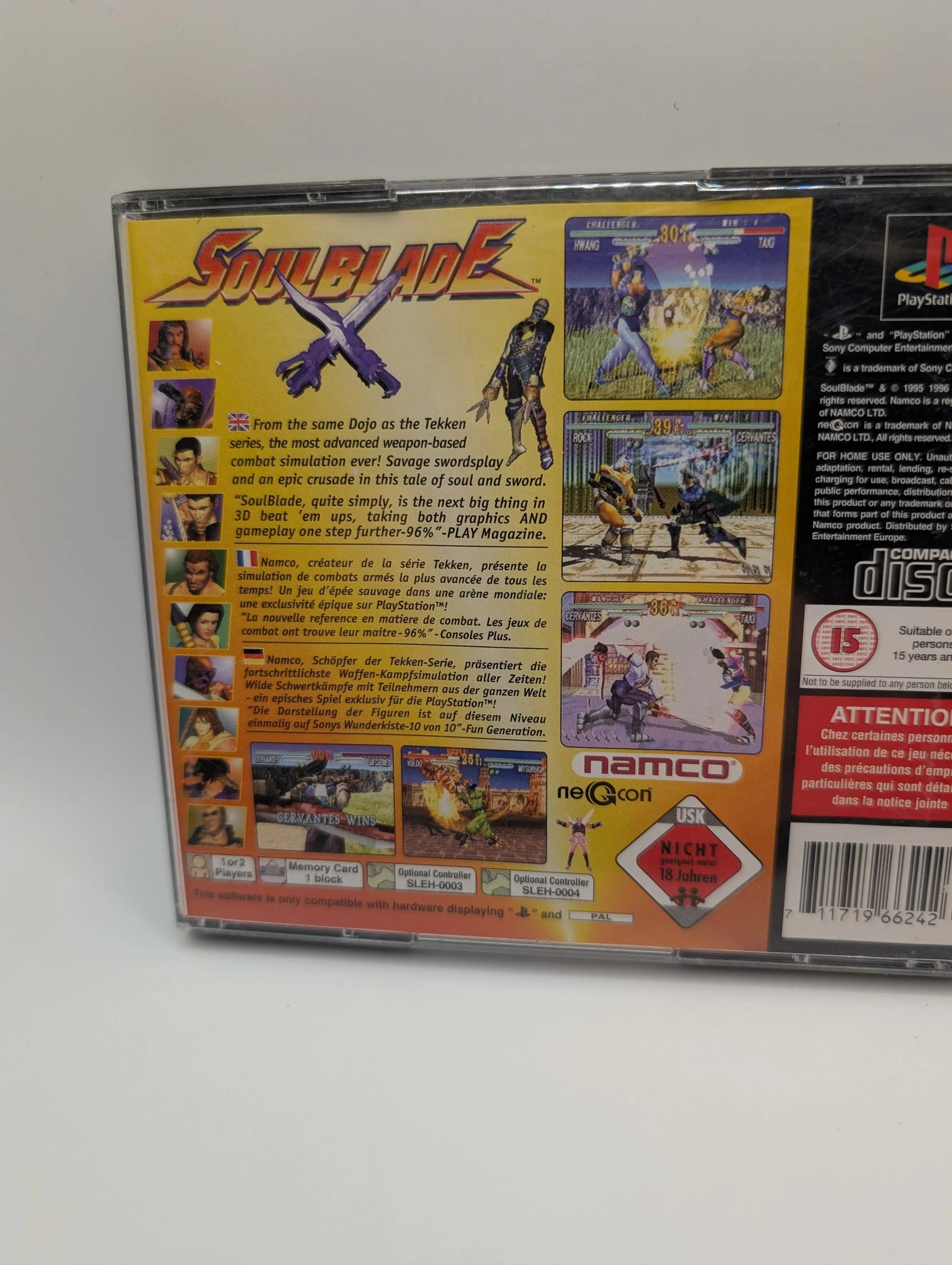 Soul Blade With Manual -  PS1 - PlayStation 1 - PAL - Fat Case - Vintage Video Game FRENLY BRICKS - Open 7 Days