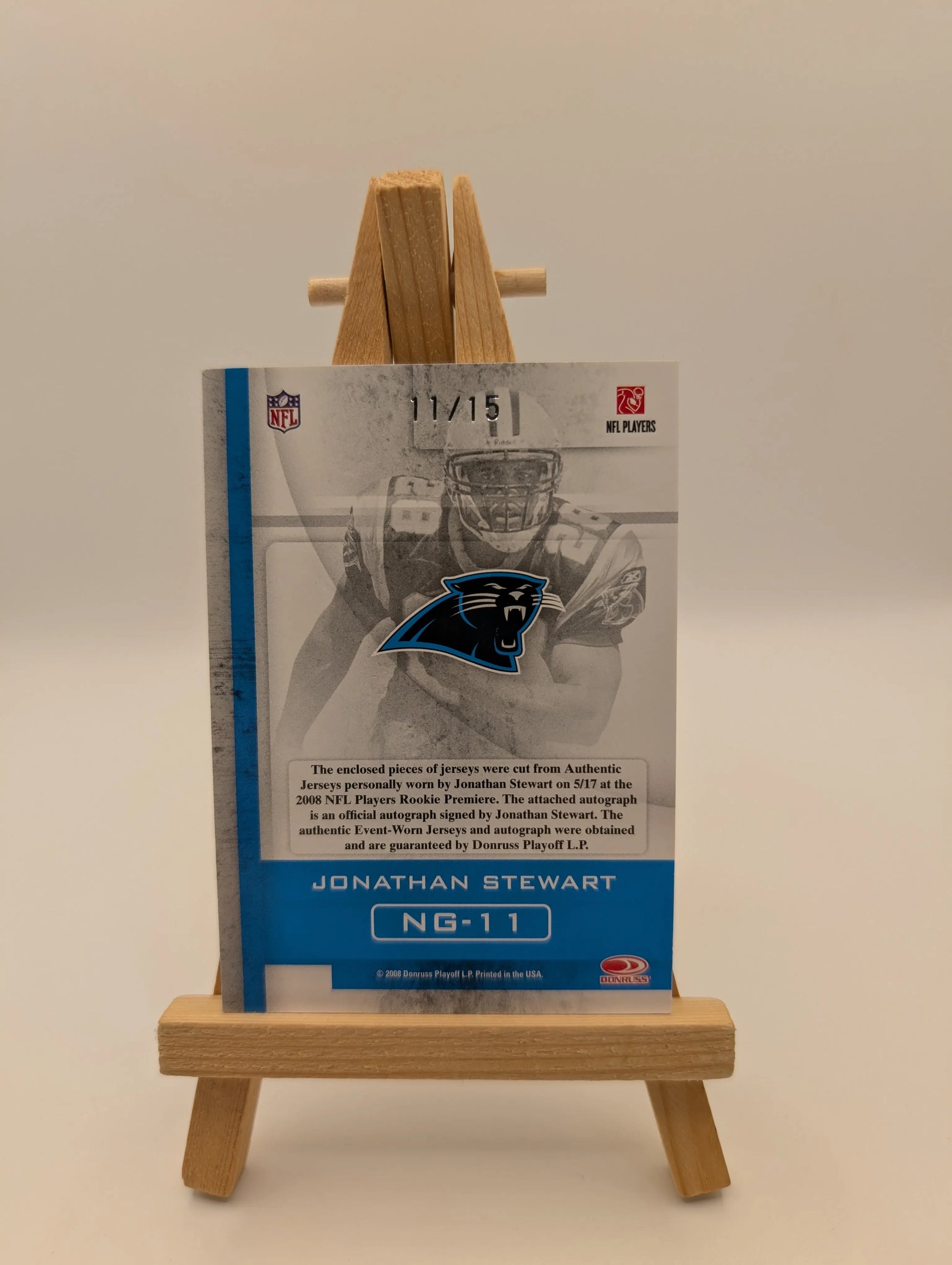 2008 Donruss Gridiron Gear Jonathan Stewart Next Generation AUTO RC #/15 FRENLY BRICKS - Open 7 Days