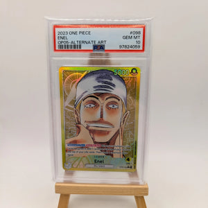 One Piece Enel (Alternate Art) OP05-098 Awakening of the New Era Foil PSA 10 FRENLY BRICKS - Open 7 Days