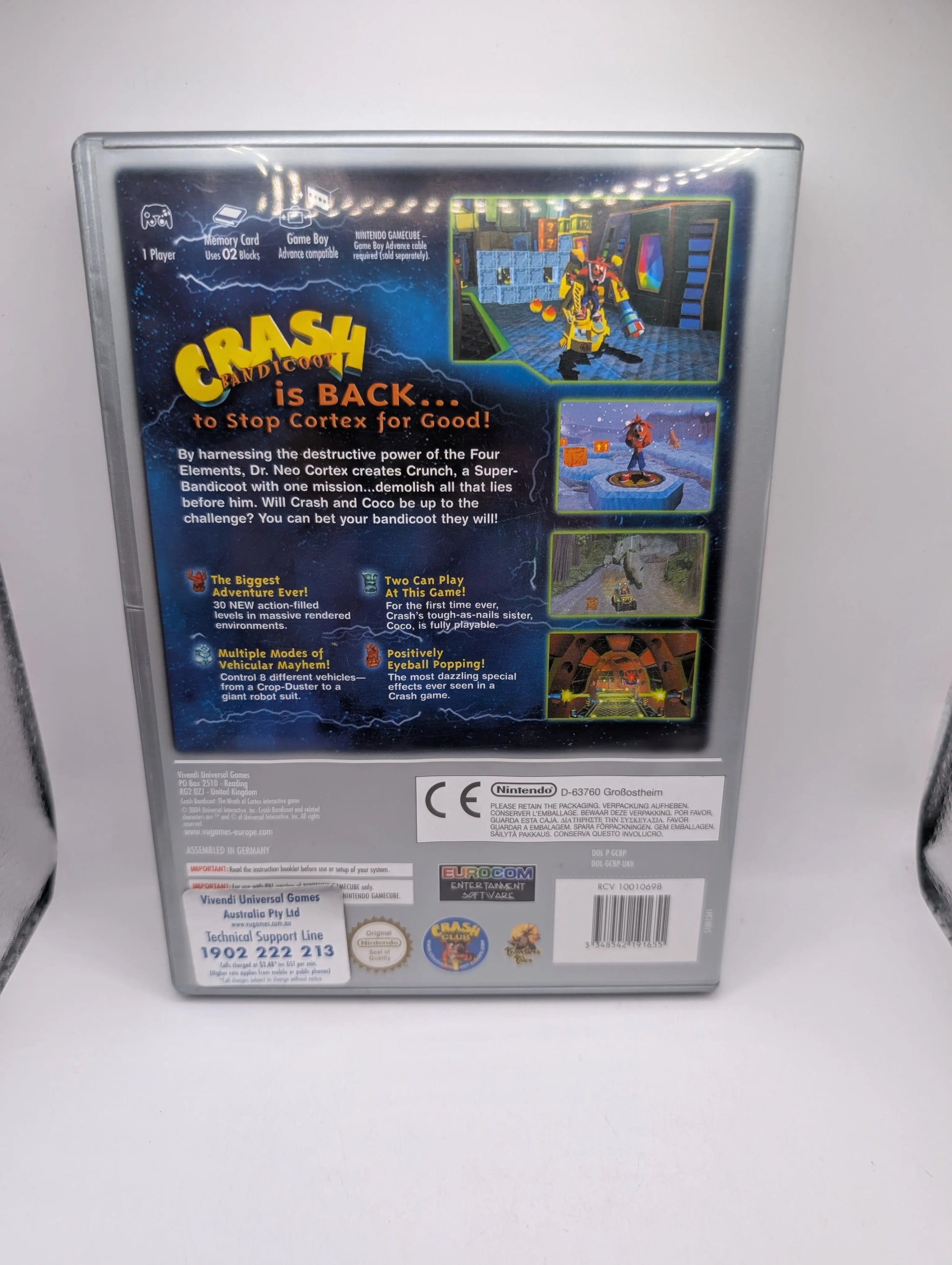 Crash Bandicoot The Wrath Of Cortex GameCube Nintendo - Complete Players Choice FRENLY BRICKS - Open 7 Days