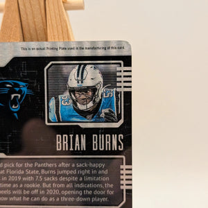2020 Football Panini Playbook Brian Burns 1/1 Panthers #80 One of One Auto FRENLY BRICKS - Open 7 Days