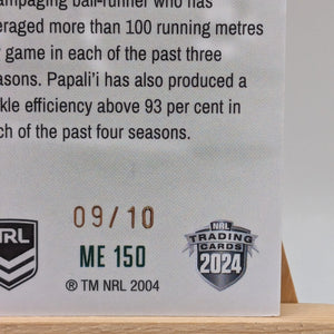 2024 NRL Elite MR150 Isaiah Papali’i Tigers /10 Emerald FRENLY BRICKS - Open 7 Days