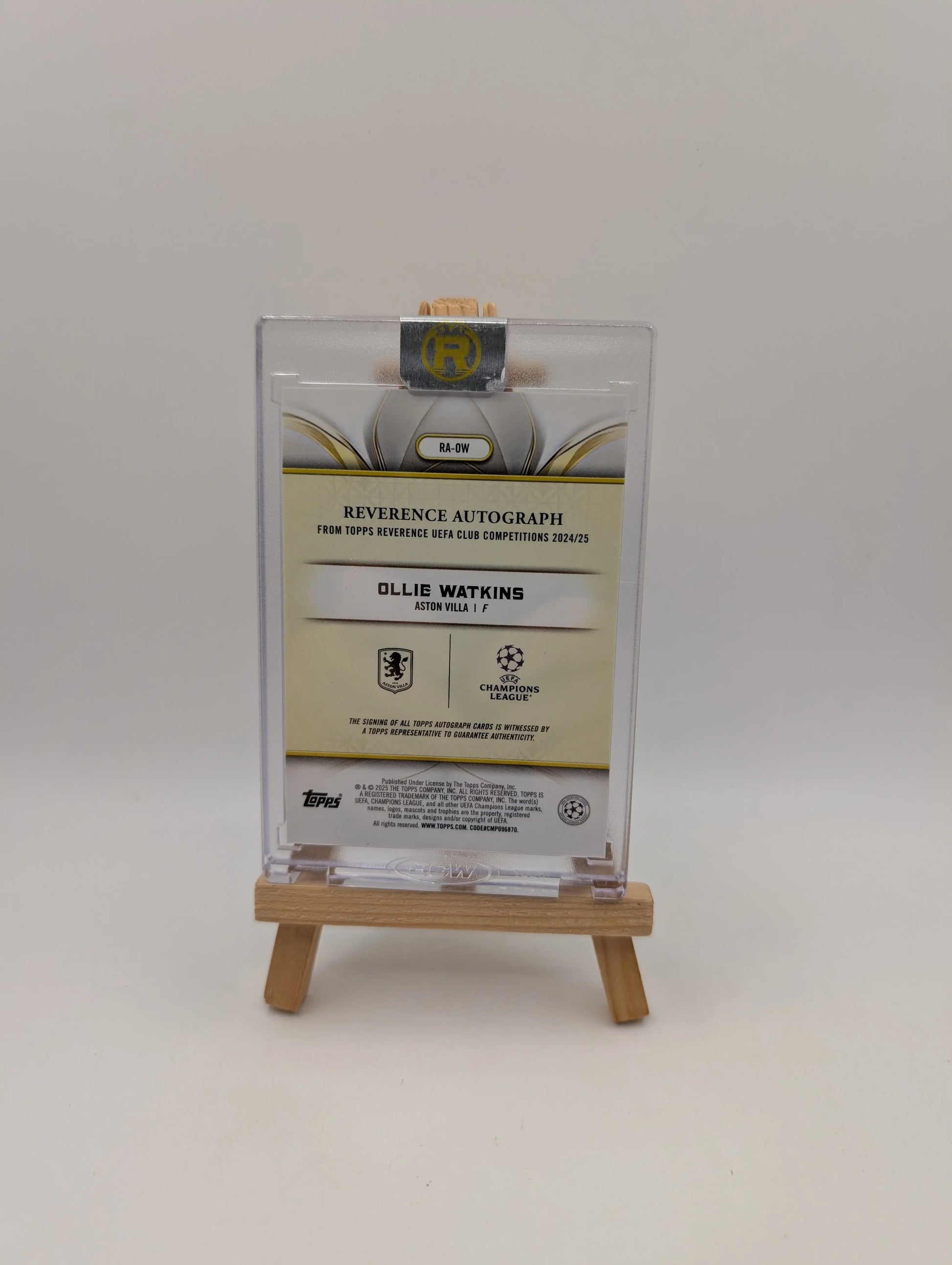 2025 Topps Reverence UCC UEFA ASTON VILLA OLLIE WATKINS Sealed Auto /75 FRENLY BRICKS - Open 7 Days