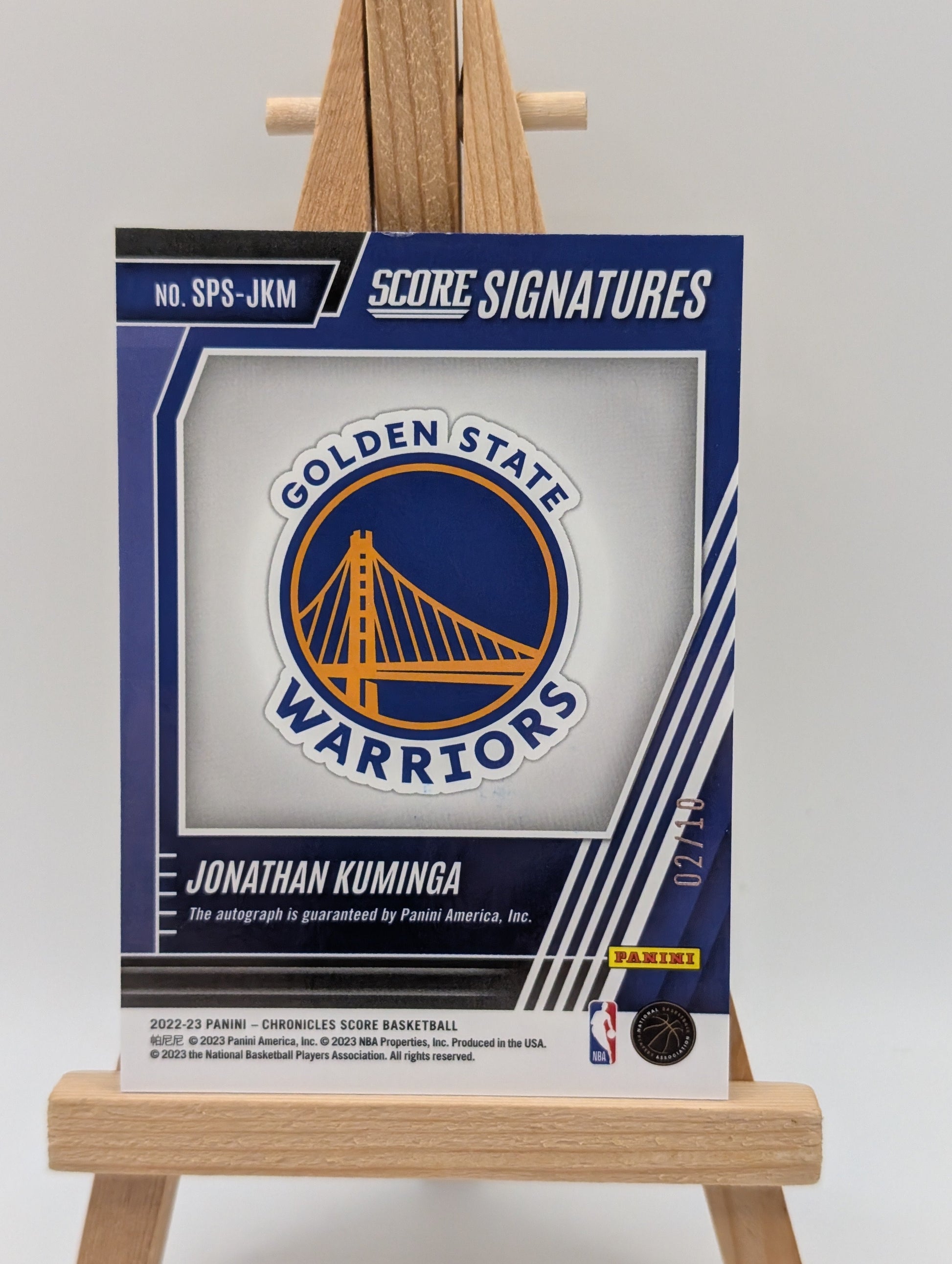2022-23 Panini Chronicles Score NBA No. SPS-JKM Jonathan Kuminga Auto /10 Gold FRENLY BRICKS - Open 7 Days