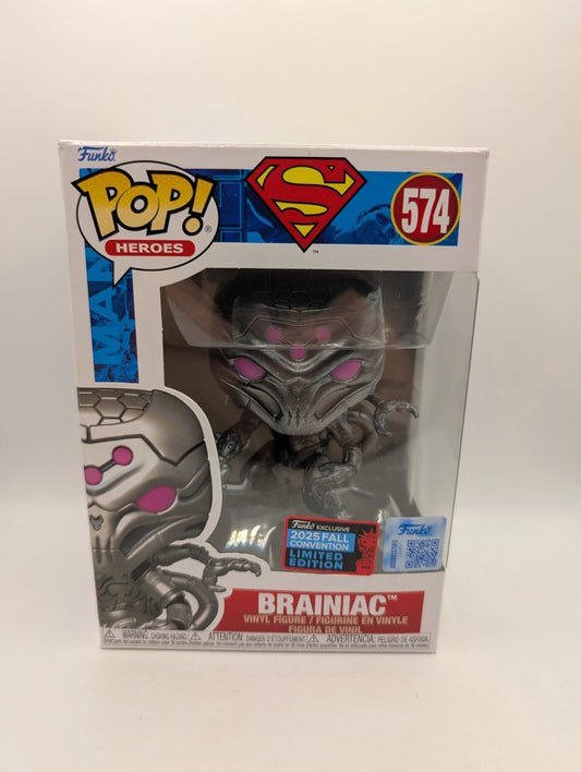 Funko Pop! DC Superman Brainiac #574 NYCC 2025 Shared Sticker FRENLY BRICKS - Open 7 Days