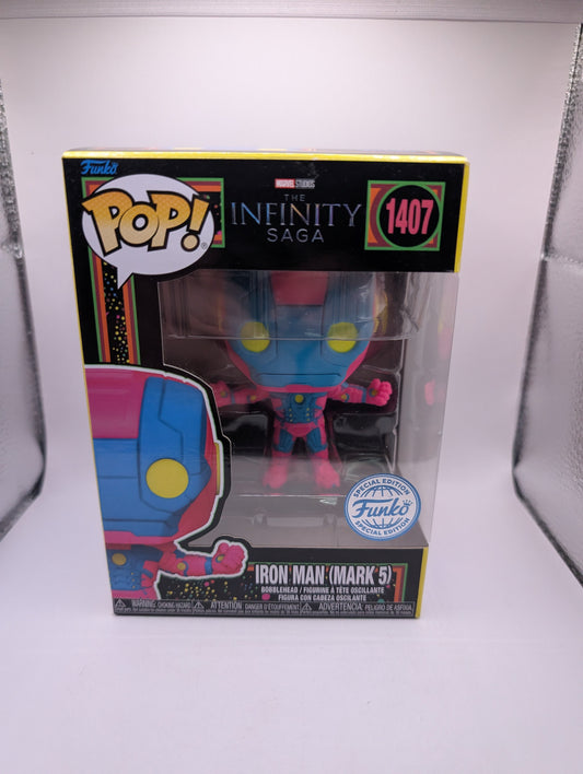 Funko Pop Infinity Saga Iron Man Mark 5 Blacklight #1407 FRENLY BRICKS - Open 7 Days