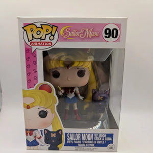 Funko Pop Sailor Moon w/ Moon Stick & Luna #90 FRENLY BRICKS - Open 7 Days