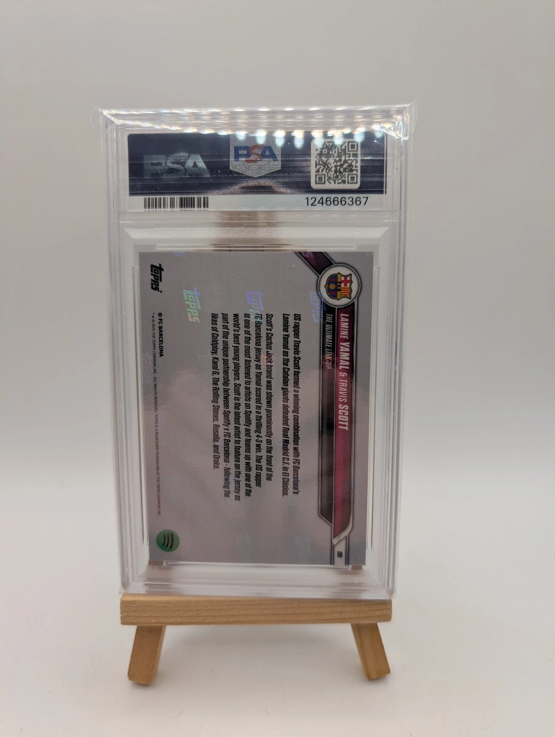 PSA10 2024-25 TOPPS NOW FC BARCELONA 1 TRAVIS SCOTT/LAMINE YAMAL FRENLY BRICKS - Open 7 Days