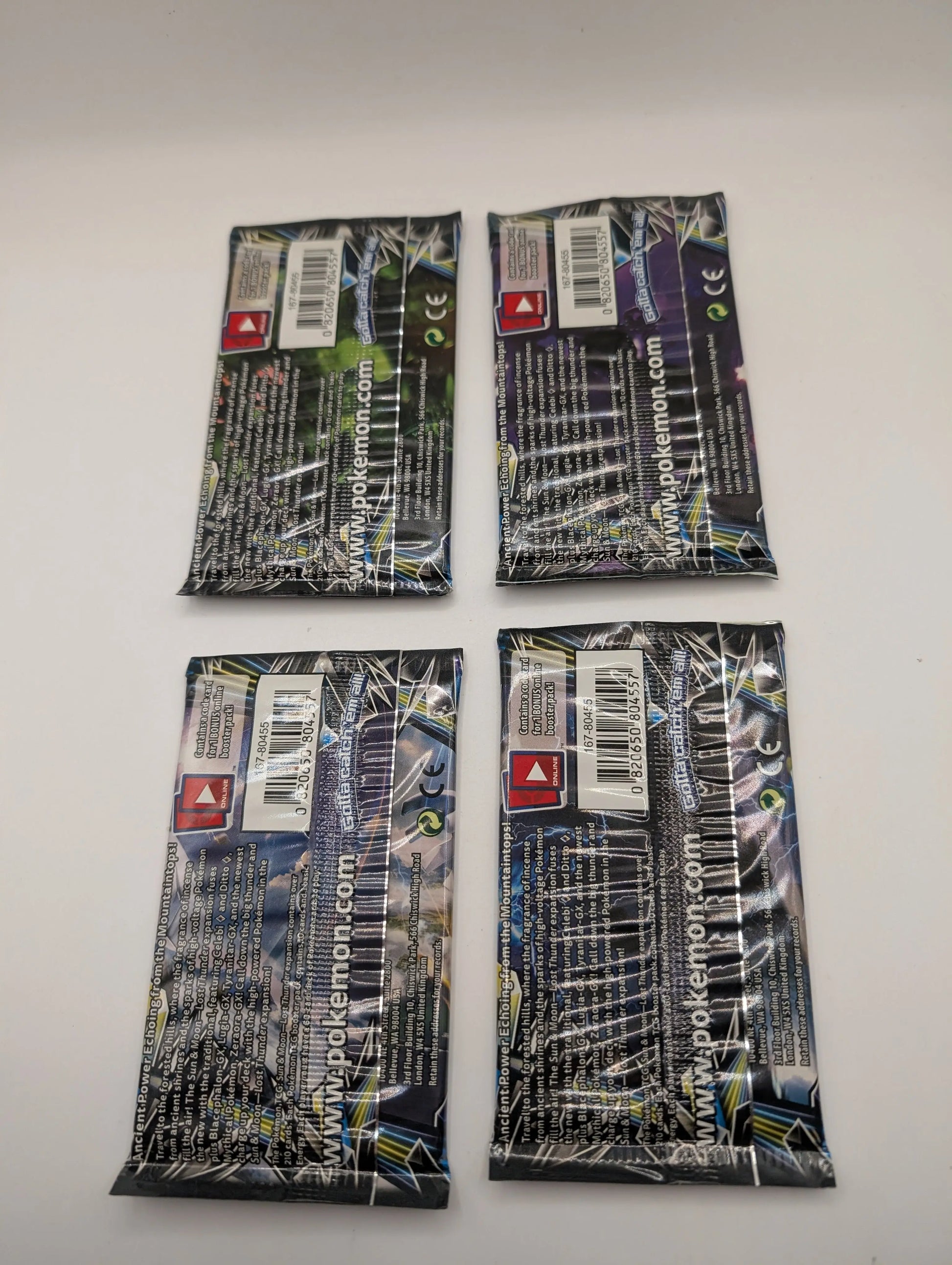 Pokemon 4x S&M Lost Thunder Booster Packs Factory Sealed - All 4 Art Sets! FRENLY BRICKS - Open 7 Days