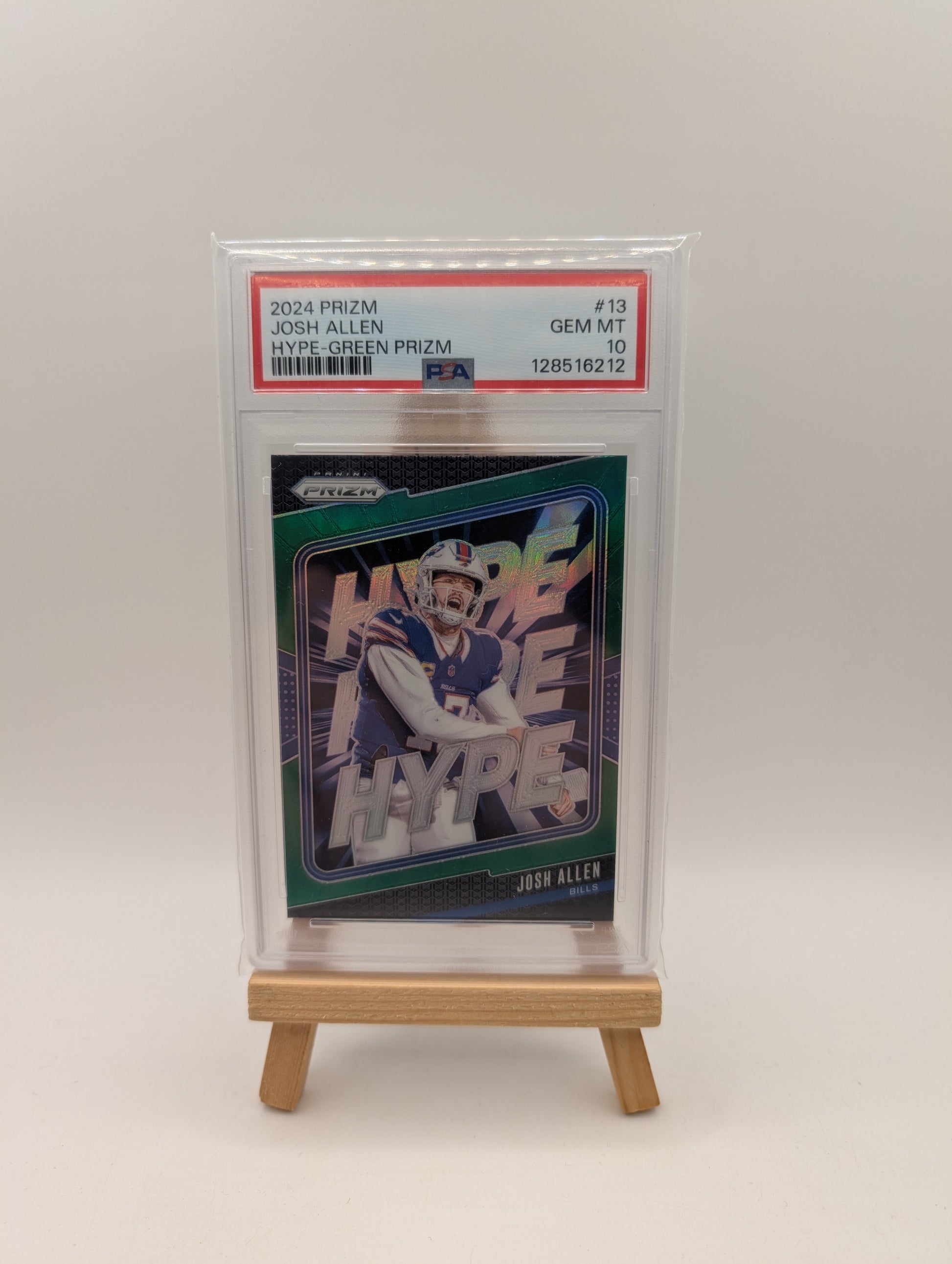 2024 Panini Prizm -  Josh Allen #13 Hype-Green Prizm PSA 10 FRENLY BRICKS - Open 7 Days
