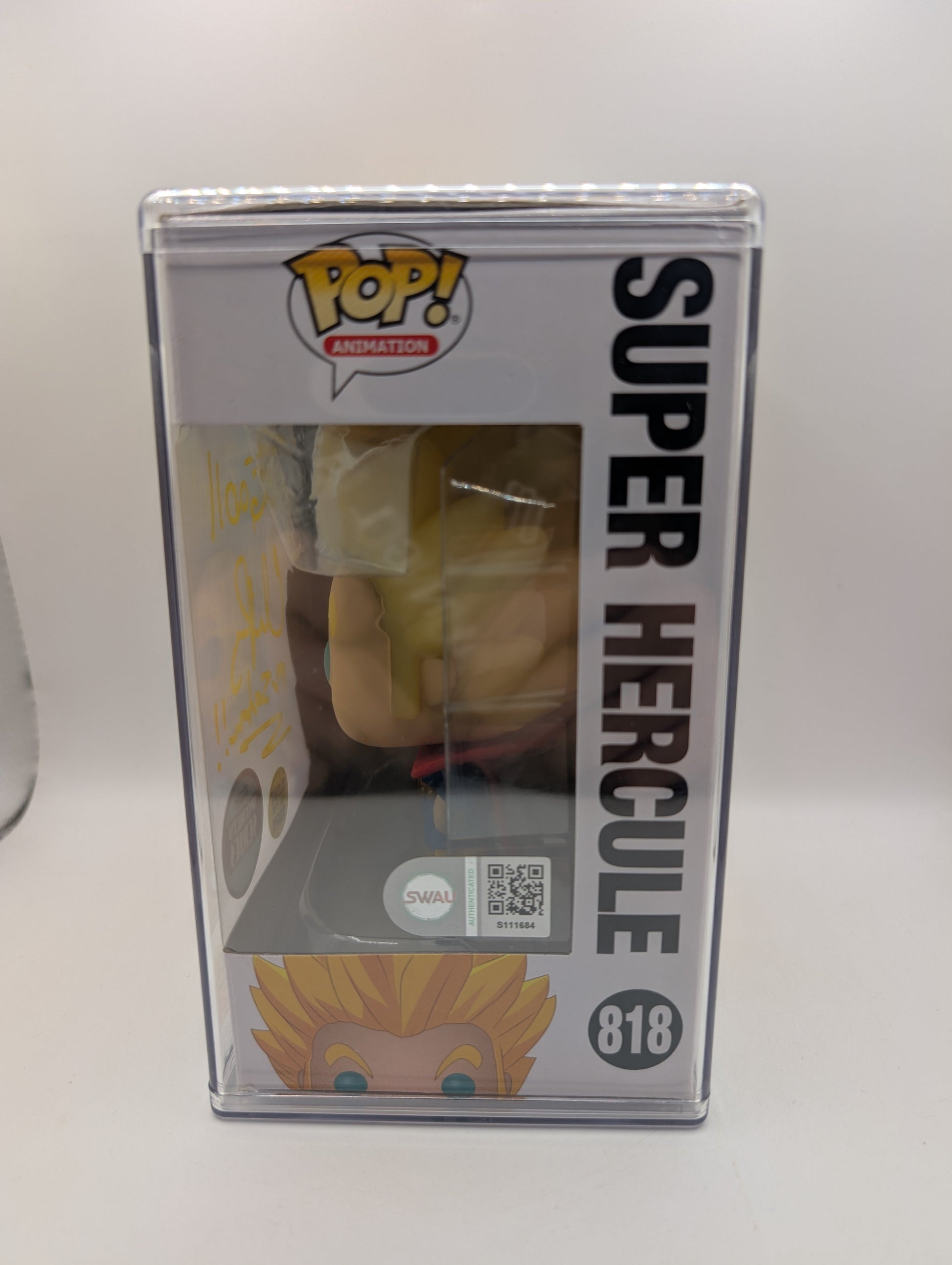 Funko Pop! Dragon Ball Super Hercule #818 GITD SIGNED Chris Rager In Protector FRENLY BRICKS - Open 7 Days