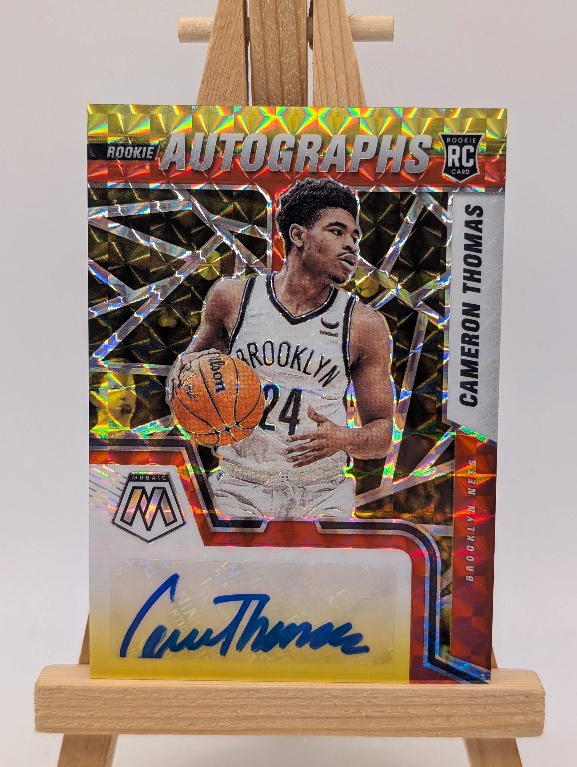 2021-22 Panini Mosaic Autos Choice Red & Yellow Fusion CAMERON THOMAS FRENLY BRICKS - Open 7 Days