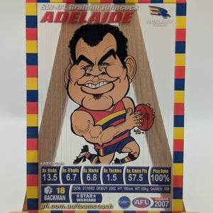 2007 AFL Teamcoach Trading Card Star Wild Card SW1 Graham Johncock (Adelaide) FRENLY BRICKS - Open 7 Days